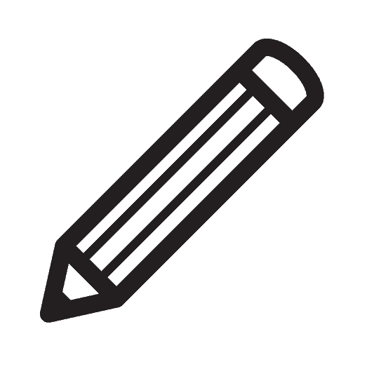 A pencil icon on a black background representing creativity and artistic inspiration.